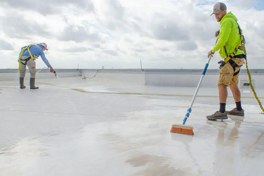 Flat roof maintenance inspection in Brandon FL